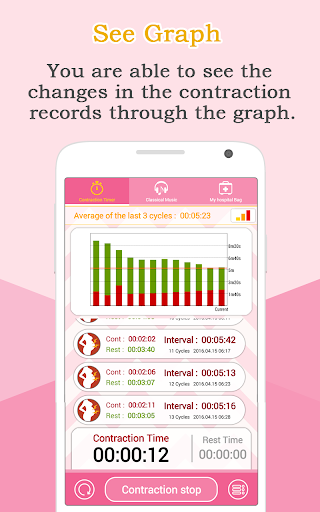 Screenshot Contraction Timer (Labor)