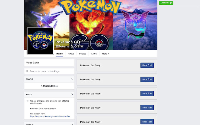 Pokemon No Show chrome extension