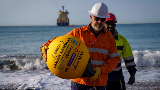 Vodacom says it's the first ever undersea cable to land in the north of the country.