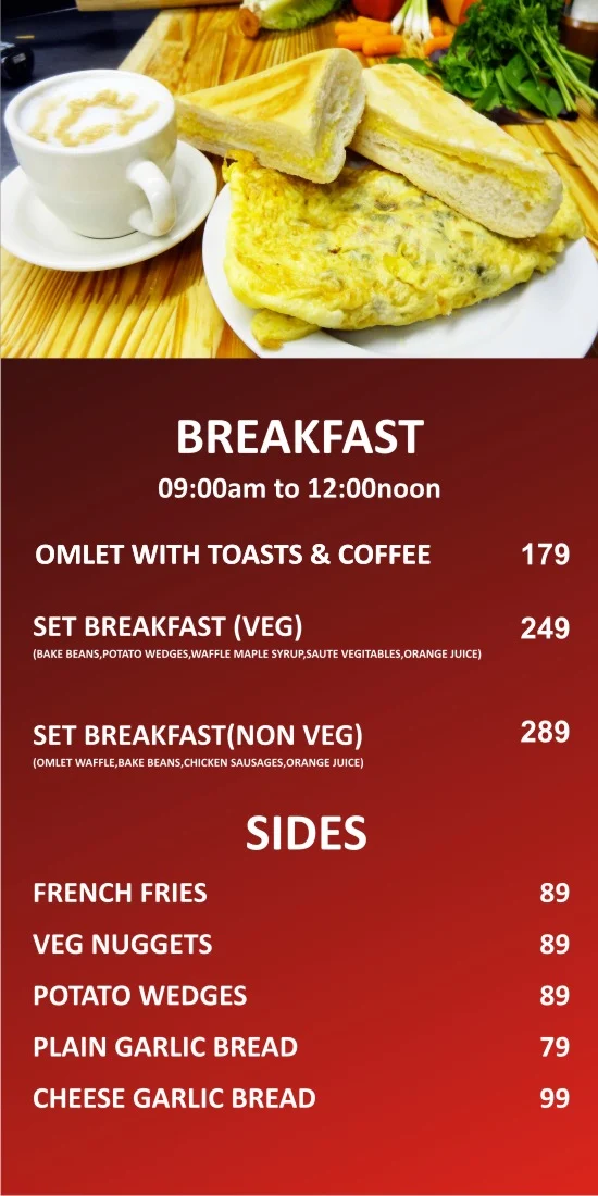 Waffle World menu 