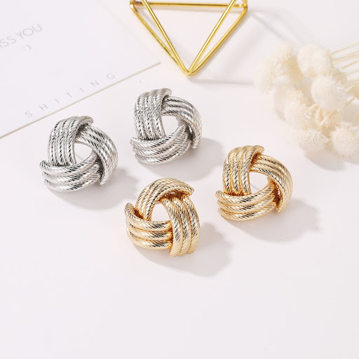 Title 4, Exaggerated Earrings Geometric Cross Alloy Patt...