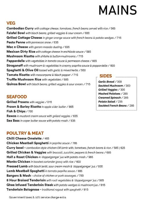 Gateway Taproom menu 