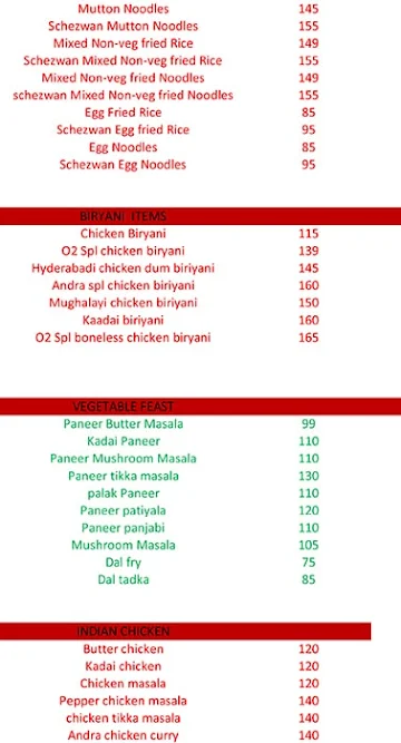 O2 Biriyani Shop menu 