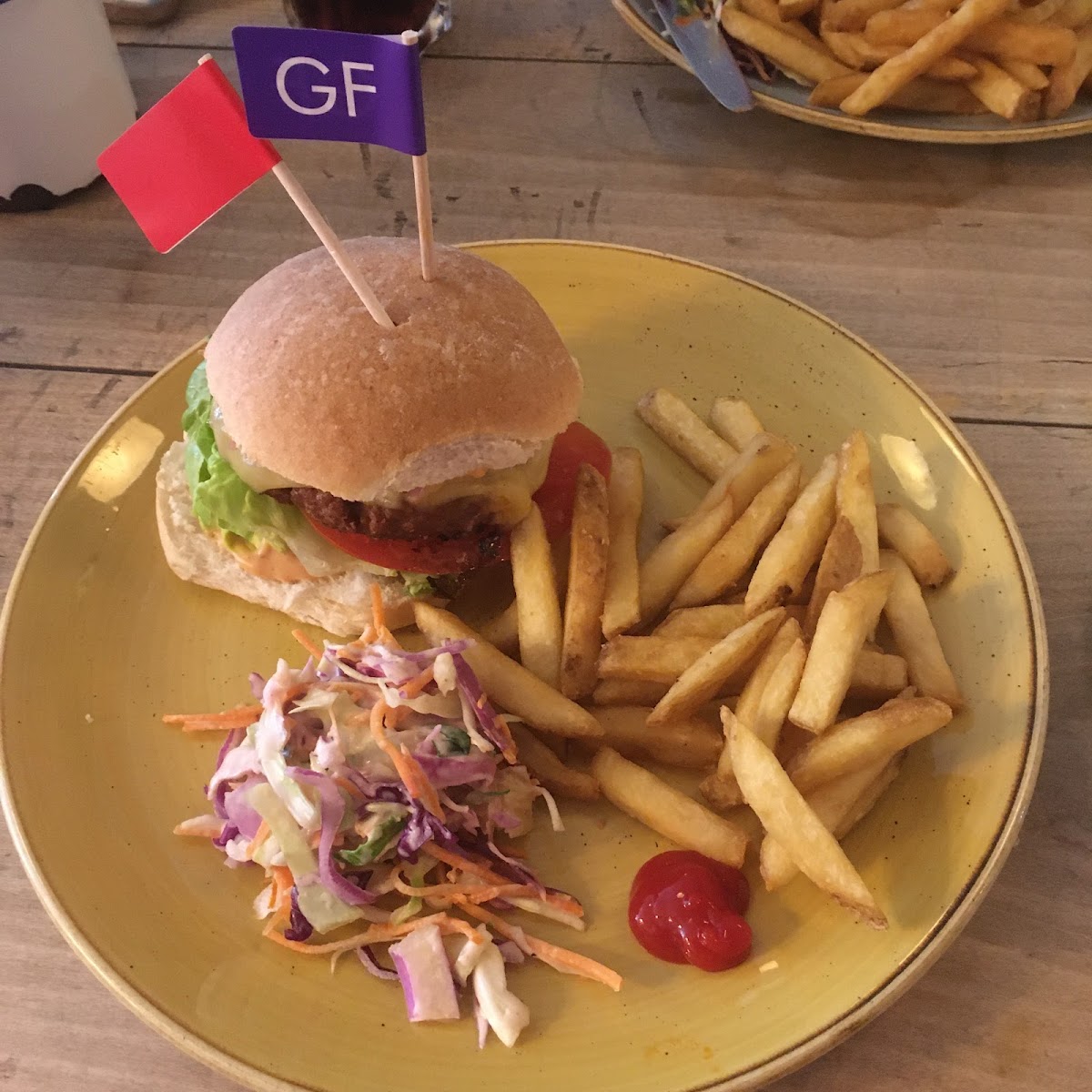 GF veggie burger & fries (made in dedicated fryer)