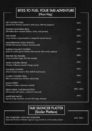 Taxi Bar & Cafe menu 