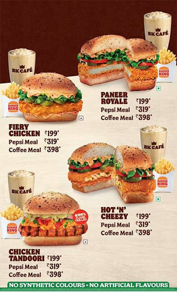 Burger King menu 