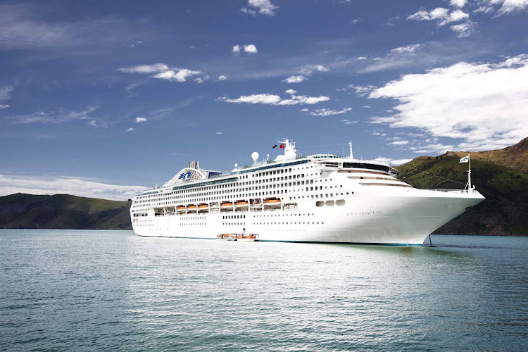 Dawn Princess in Akaroa, New Zealand. 