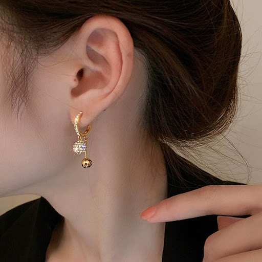 Title 3, Fashion Zircon Ball Earrings Womens Design Ele...