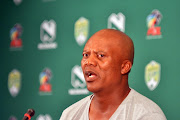 Swallows FC coach Isaac Mphasane during the Swallows FC Press Conference at PSL Offices on February 08, 2018 in Johannesburg.