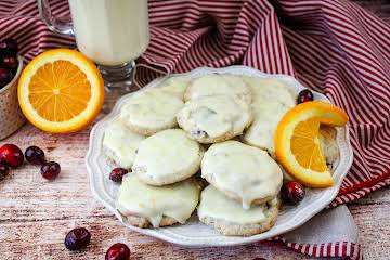 Cranberry Eggnog Cookies With Orange Dream Glaze