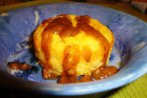 Cornbread Puddle Cake with Gingersnap Gravy!! YUM!
