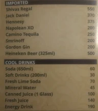 Tropicana Bar menu 2