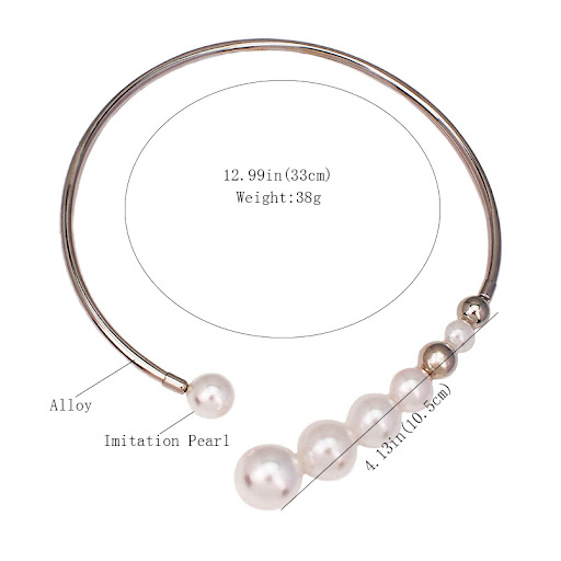 Title 4, Metal Torque Pearl Necklace