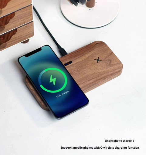 Title 3, Walnut Universal Double Charge 15W Fast Wireles...