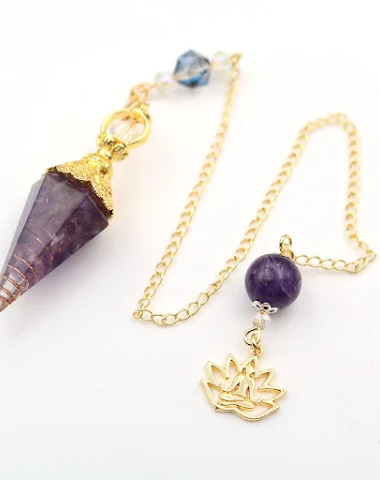 Pendentif en résine avec pierres na - 0