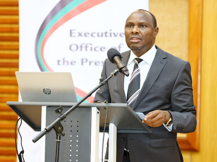 Chief of Staff and Head of Public Service Felix Koskei during a meeting with senior national government administrative officers at the Kenya School of Government on September 15, 2023.