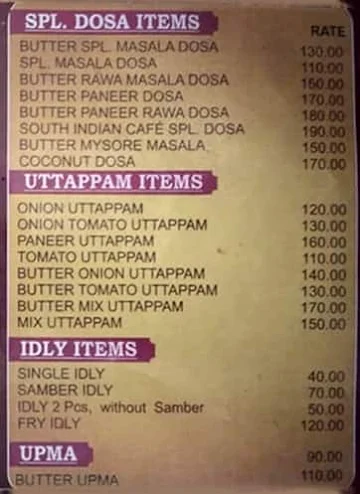 Amma's Kerela Kitchen menu 