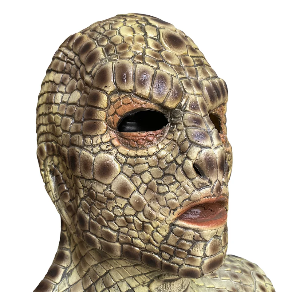 Masque d'horreur Halloween Viper en latex pour la tête. Déguisement de serpent réaliste pour une transformation effrayante.