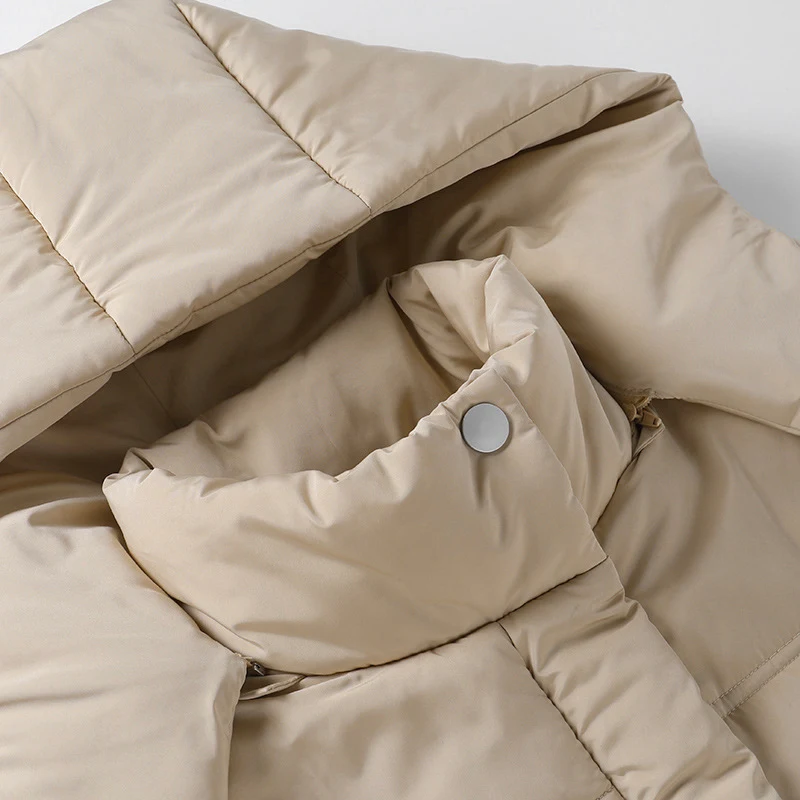 Loose-fitting Hooded Stand-collar Vest in Cotton Jersey. Offers comfortable layering, a relaxed style, and everyday vers
