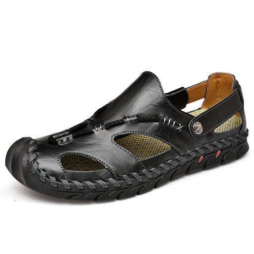 Title 3, Fashion Simple Mens Casual Leather Sandals, pe...