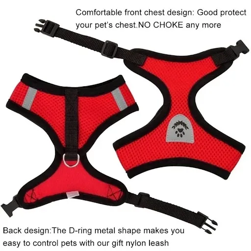 Puppy Cat Vest Harness With Leash Breathable Mesh Pet Chest Straps For Chihuahua York Harnesses Reflective Bulldog Walki