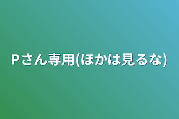 Pさん専用(ほかは見るな)