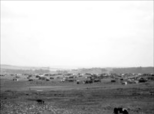 SPRAWLING SHANTYTOWN: The Msukaligwa municipality will remove the squatters from this privately owned land to make way for mining operations. 02/10/07. © Sowetan.