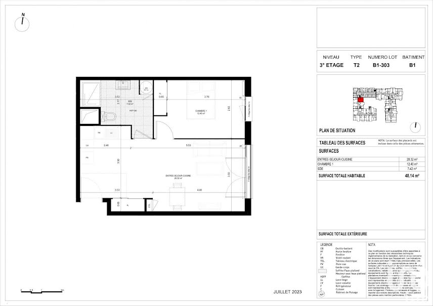 Vente appartement 2 pièces 48 m² à Meaux (77100), 196 000 €
