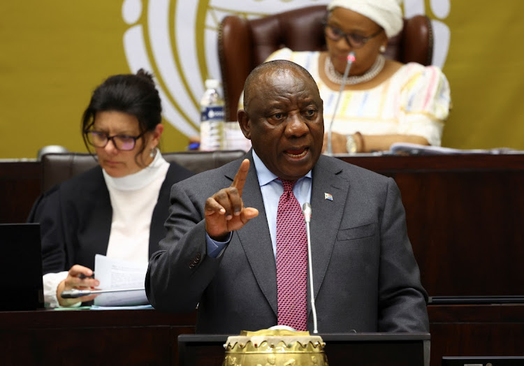 President Cyril Ramaphosa in the National Assembly, November 3 2022. REUTERS/ESA ALEXANDER.