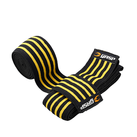 GASP Knee Wraps Black/Yellow 2m