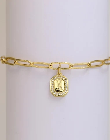 18k26 Engelse vierkante letter armb - 1