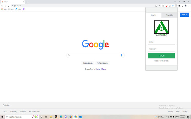 Online Attedance Monitoring chrome extension