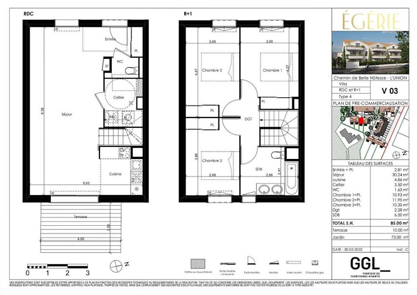 Vente maison 4 pièces 87.96 m² à L'Union (31240), 399 000 €