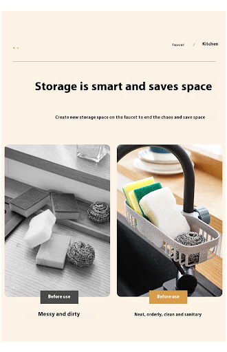 Title 2, Hanging On A Faucet Kitchen Sink Storage Rack, ...