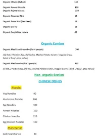 Organic Feast menu 2