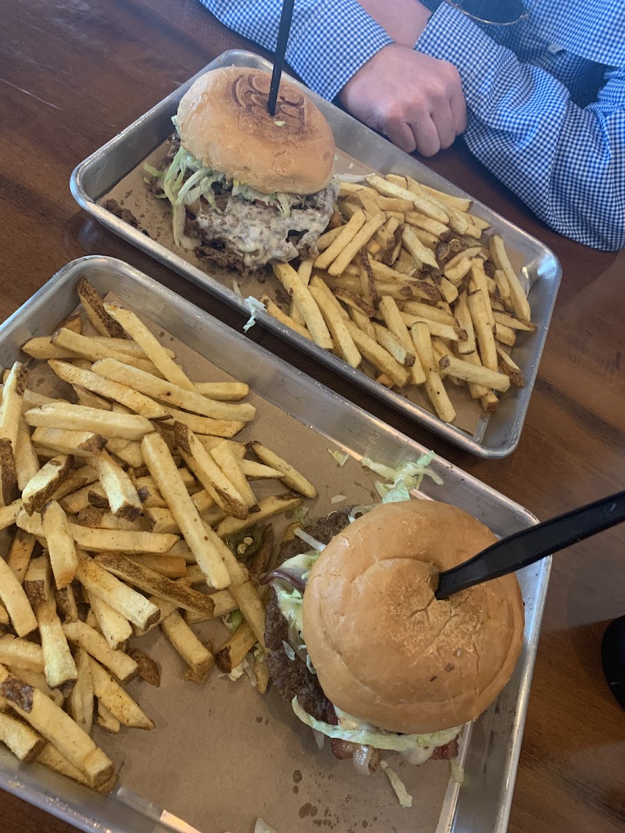 The bottom burger was the gf and the top was my husband's regular burger.