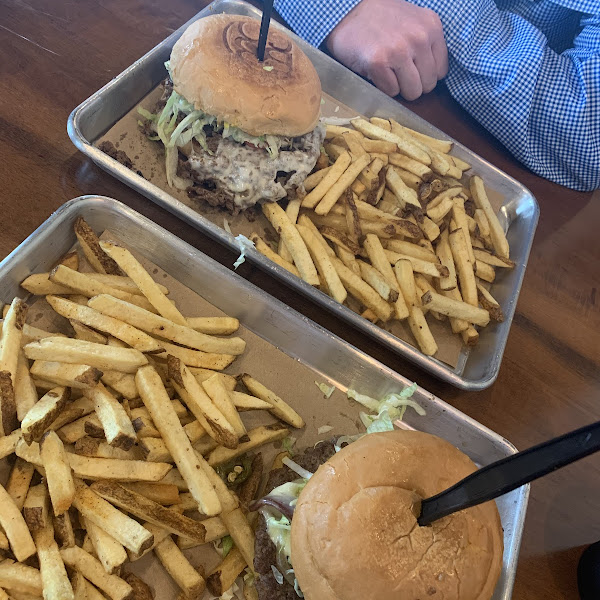 The bottom burger was the gf and the top was my husband's regular burger.