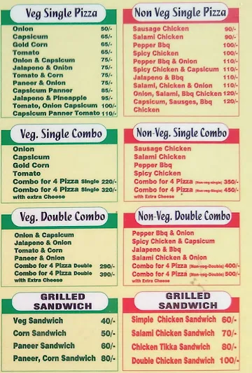 Pizza's Point menu 