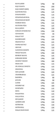 Jayaram Mittai menu 6