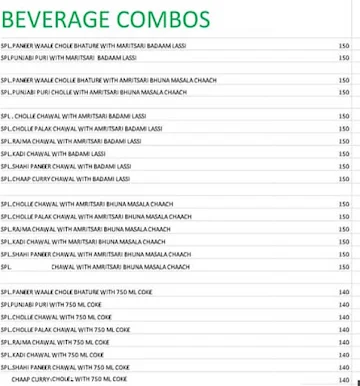 Sitaram Chole Bhature Waale menu 