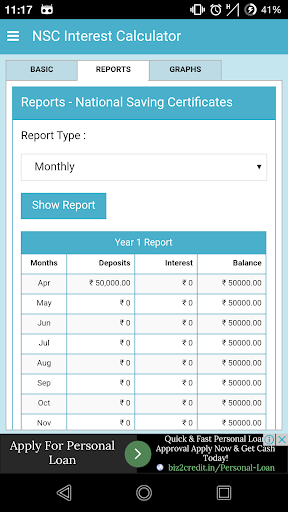 NSC Interest Calculator