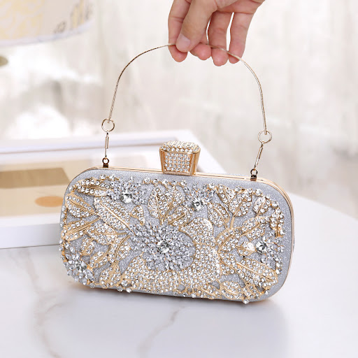 Title 1, European and American Ladies Handbag with Diamo...