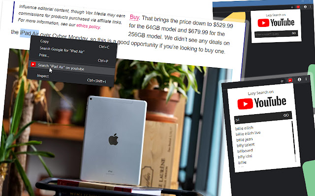 Lazy Search on Youtube chrome extension