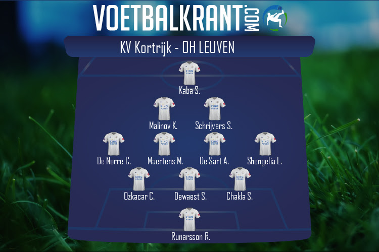 Opstelling OH Leuven | KV Kortrijk - OH Leuven (11/12/2021)