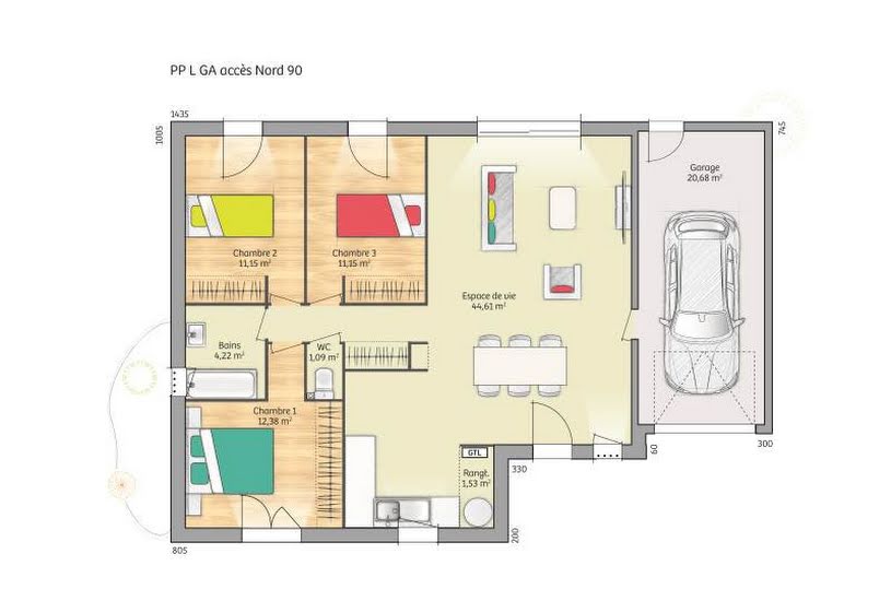  Vente Terrain + Maison - Terrain : 300m² - Maison : 90m² à Bretteville-sur-Laize (14680) 