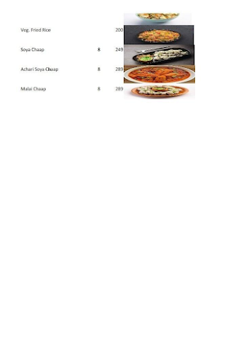 RU Foods menu 