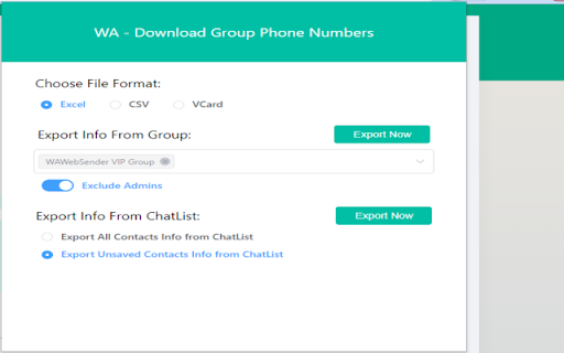 WhatsApp Group Contacts Exporter (WAXP)