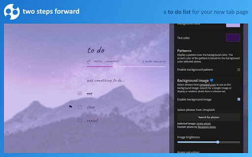 Two Steps Forward: A New Tab To Do List