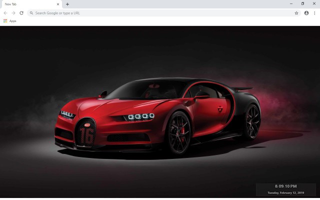 Bugatti Chiron New Tab Theme