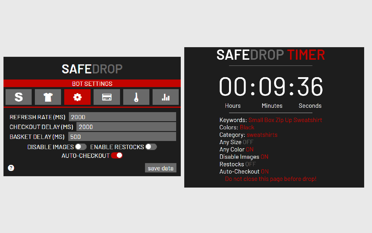 SafeDrop - Supreme & Palace Bot Preview image 5